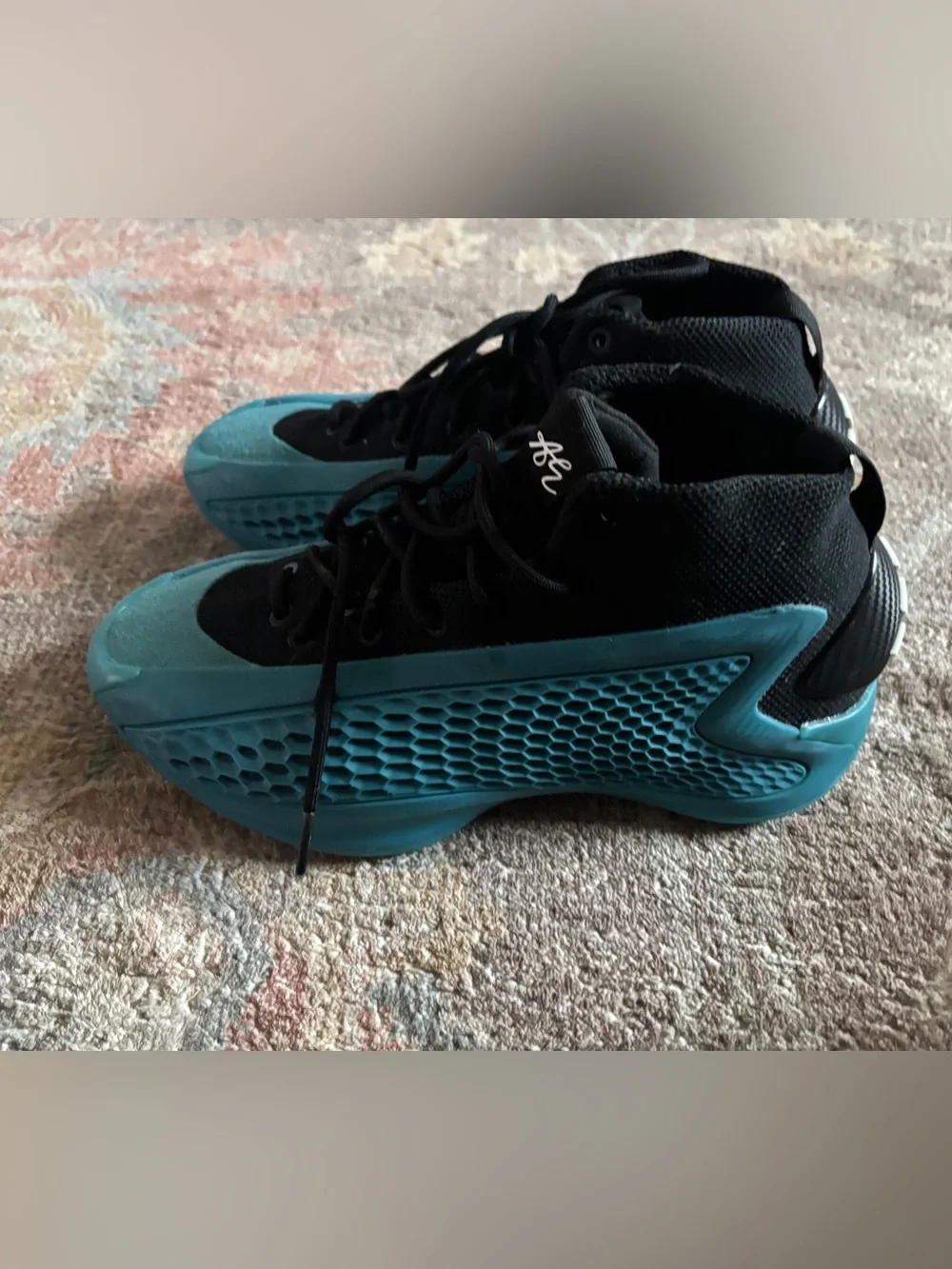 adidas AE 1 New Wave Black and Teal High-Top Lace-Up Sneakers